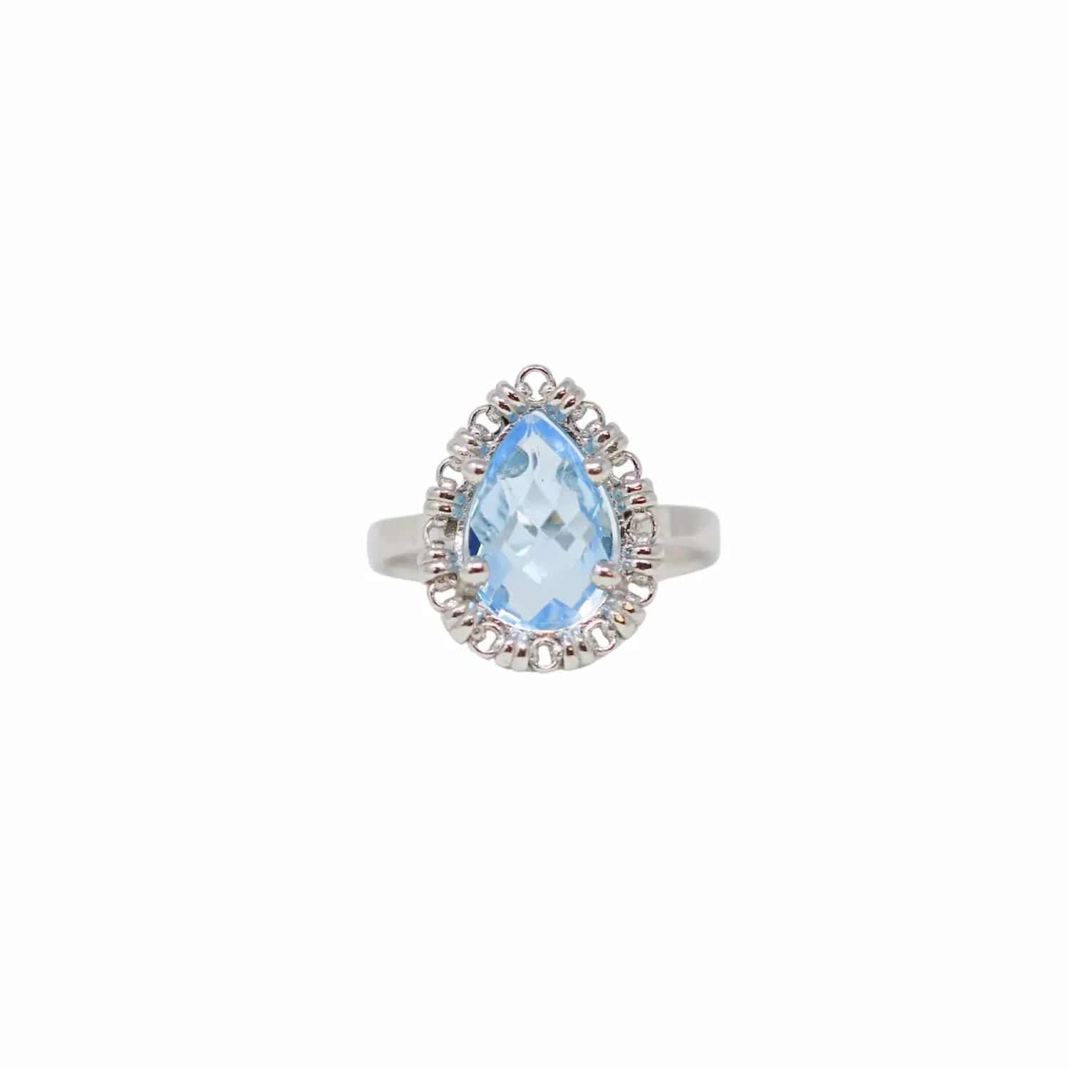 Drop Ring in Silver with Blue Topaz, Small - Image 2