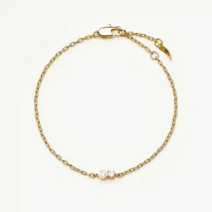 Duo Stone Chain Bracelet | 18ct Gold Plated/Cubic Zirconia