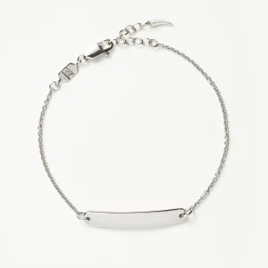 Engravable Bar Chain Bracelet | Silver Plated
