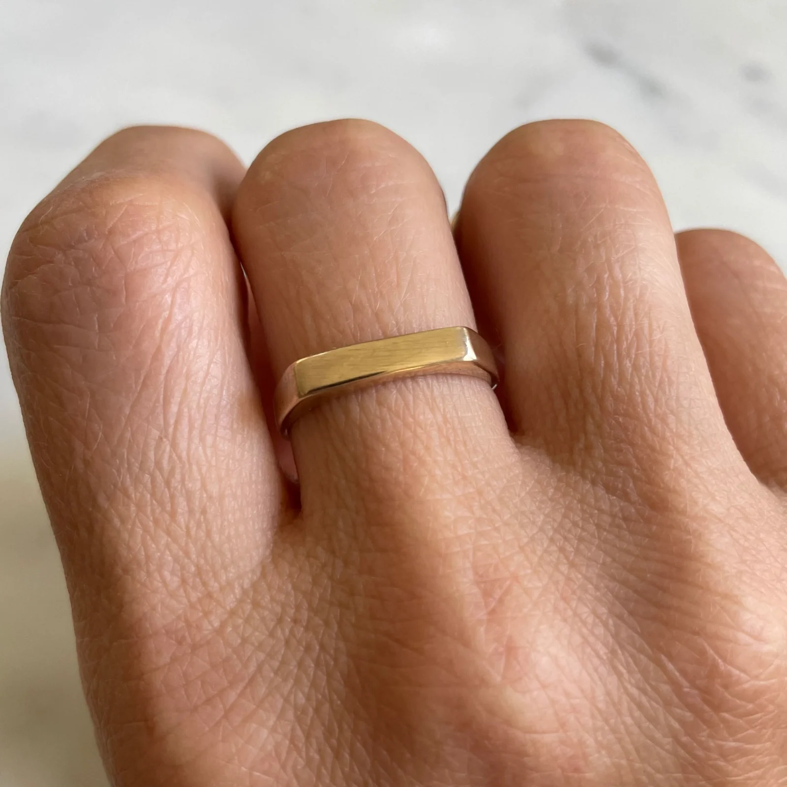 ENGRAVABLE SIGNET RING — BAR - Image 2