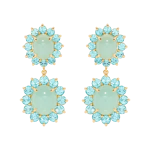 Georgie Drop Earrings in Aqua