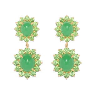 Georgie Drop Earrings in Green