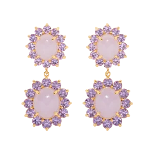 Georgie Drop Earrings in Violet
