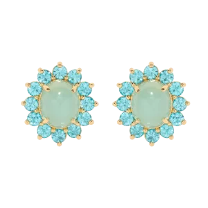 Georgie Stud Earrings in Aqua
