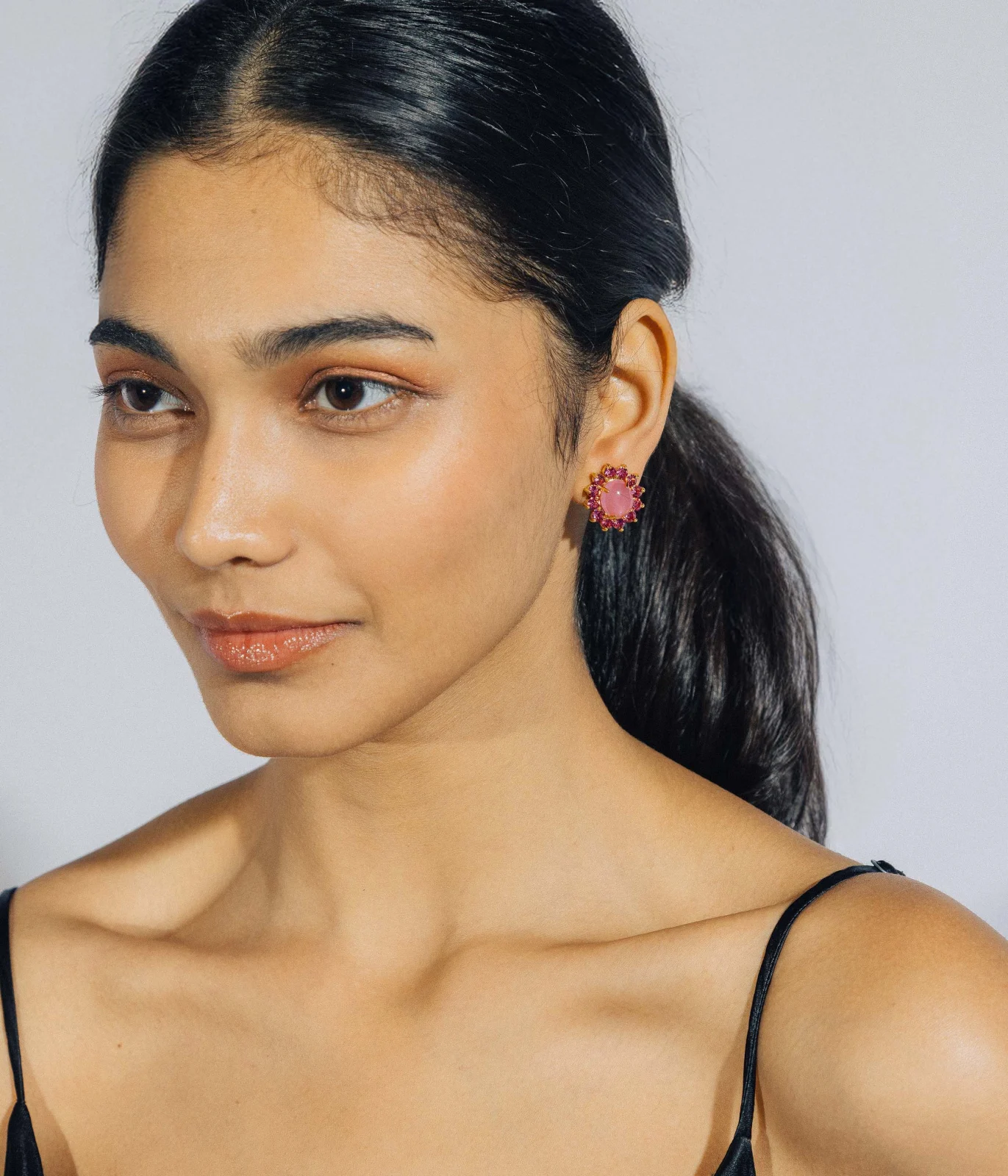 Georgie Stud Earrings in Pink - Image 2