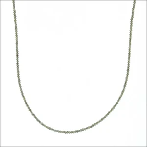Green Diamond Bead Strand Necklace 18KY 17.5" 13.30cttw