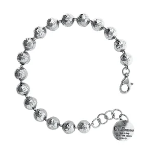 Hammered Beads Bracelet in Silver