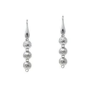 Hammered Beads Earrings in Silver