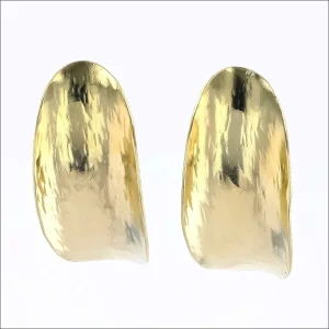 Hammered Saddle Earrings 18KY