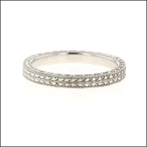 Hand Engraved Platinum Band