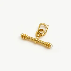 Harris Reed Crystal T-Bar Clip-On Charm | 18ct Gold Plated/Crystal Quartz