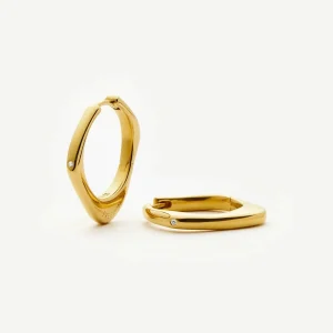 Harris Reed Fearless Medium Hoop Earrings | 18ct Gold Plated/Cubic Zirconia