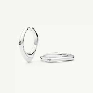 Harris Reed Fearless Medium Hoop Earrings | Silver Plated/Cubic Zirconia