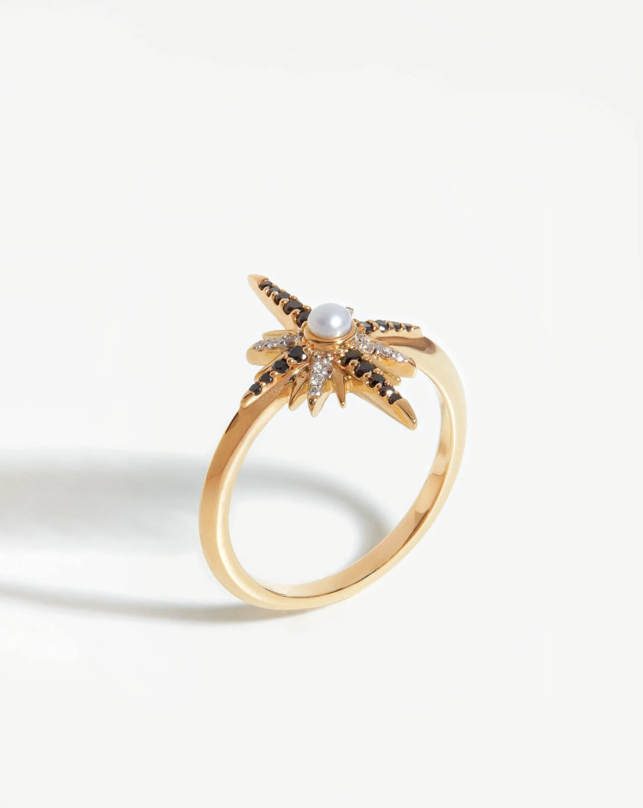 Harris Reed Solid Gold Starlight Ring | 14ct Solid Gold/Pearl & Diamond