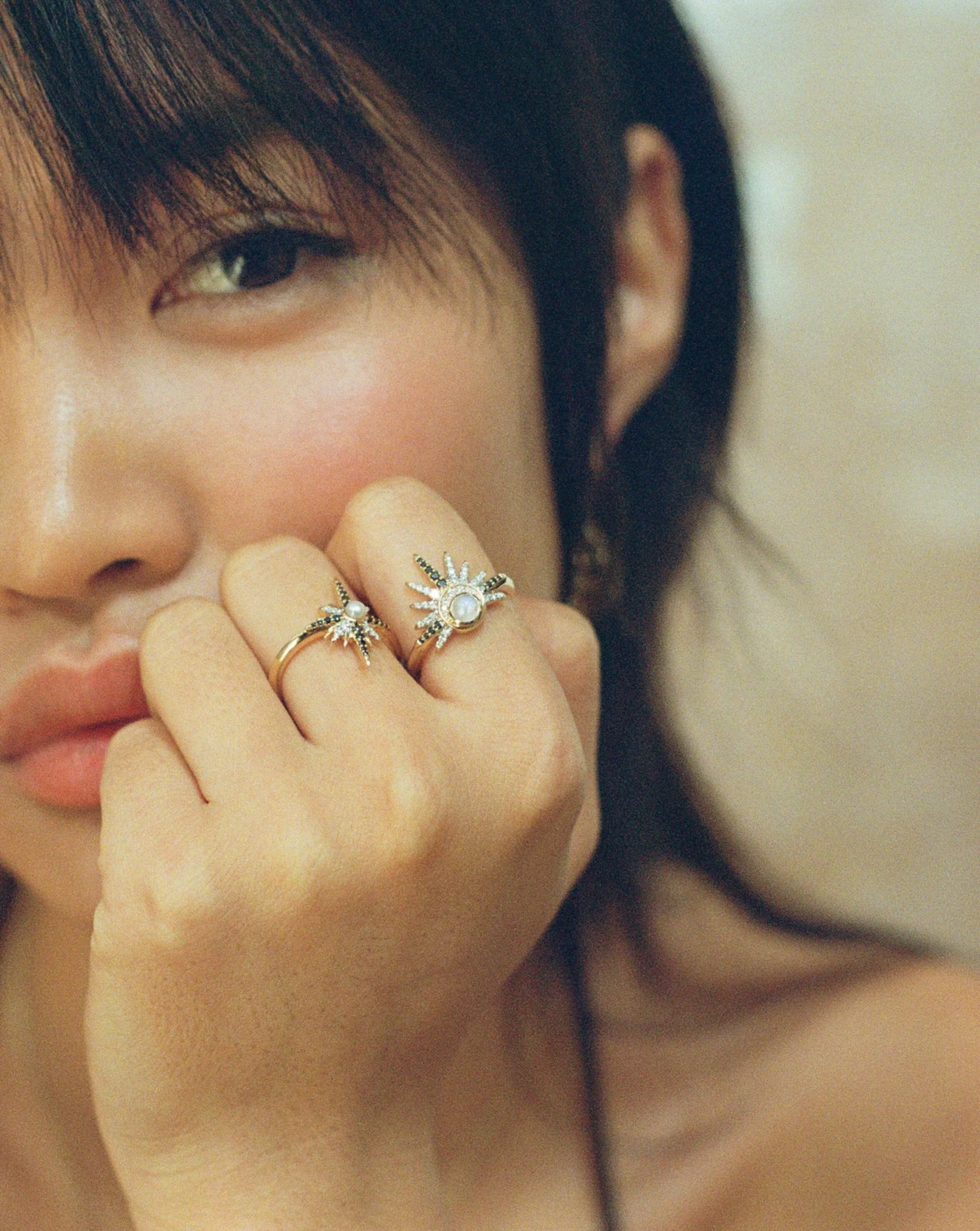 Harris Reed Solid Gold Starlight Ring | 14ct Solid Gold/Pearl & Diamond - Image 2
