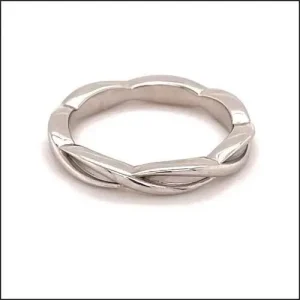 Infinity Twist Wedding Band 14KW