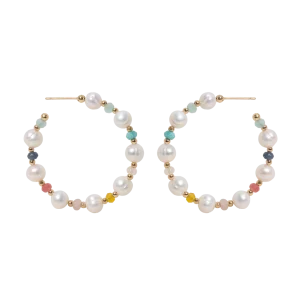 Islaine Freshwater Pearl Hoop Earrings