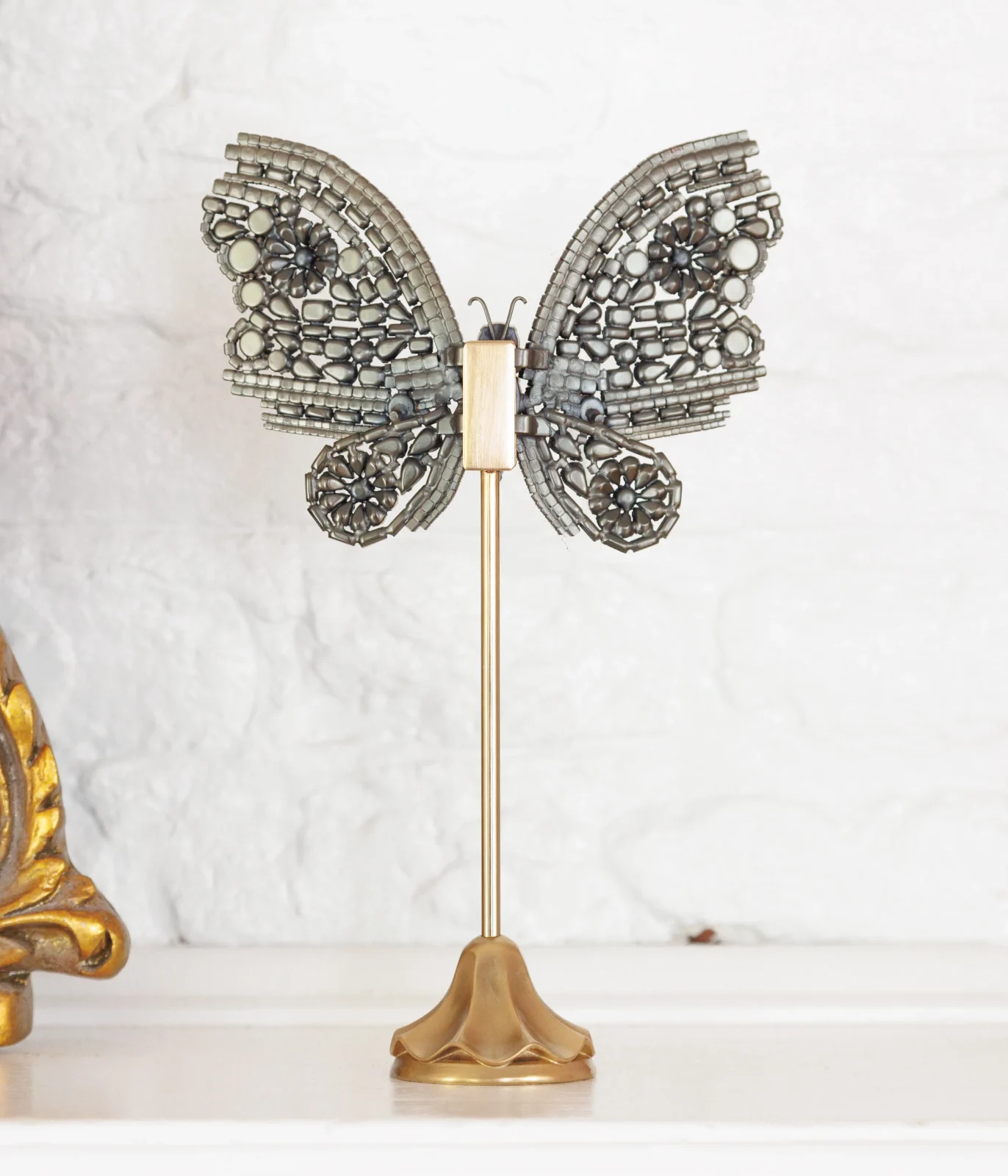 Large Empress Butterfly in Crystal / Yellow Opal / Citrine - Image 2