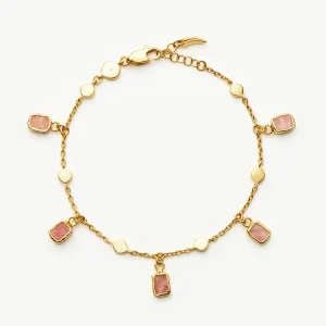 Lena Charm Bracelet | 18ct Gold Plated/Rhodochrosite