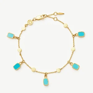 Lena Charm Bracelet | 18ct Gold Plated/Turquoise