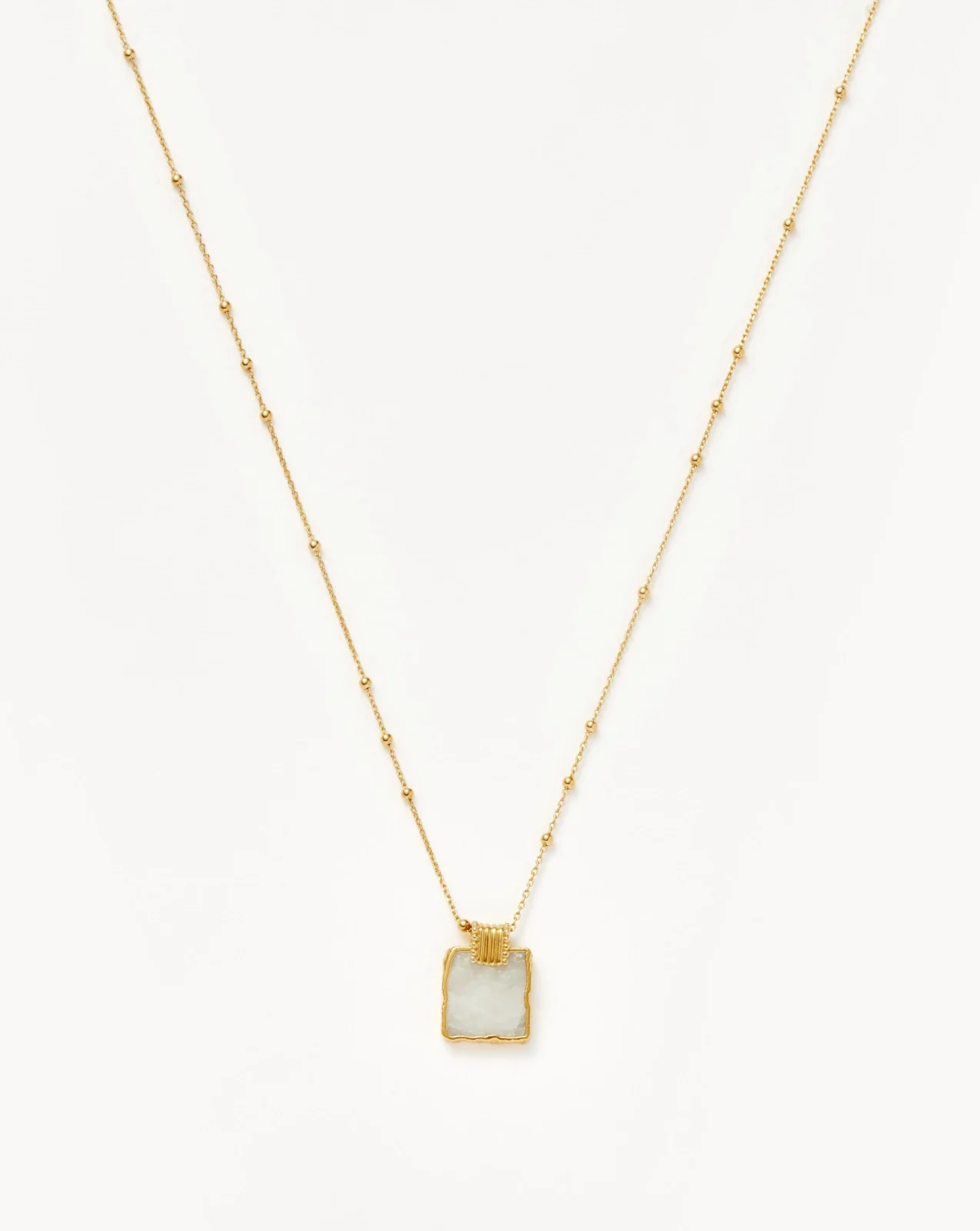 Lena Charm Necklace | 18ct Gold Plated/Rainbow Moonstone