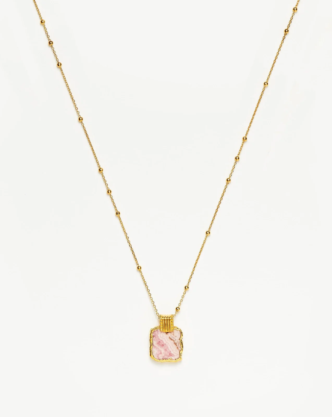 Lena Charm Necklace | 18ct Gold Plated/Rhodochrosite