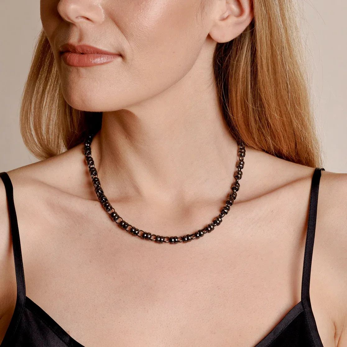 Links 7mm Necklace in Black