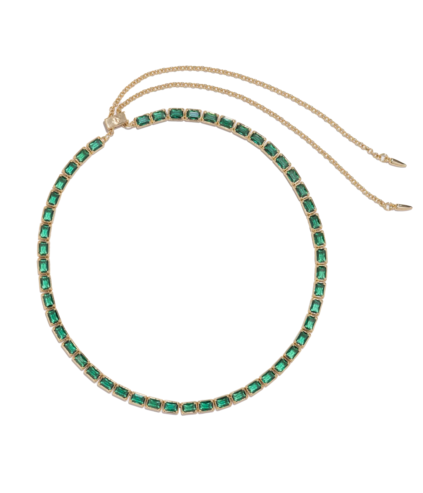 Liza Slider Necklace in Emerald