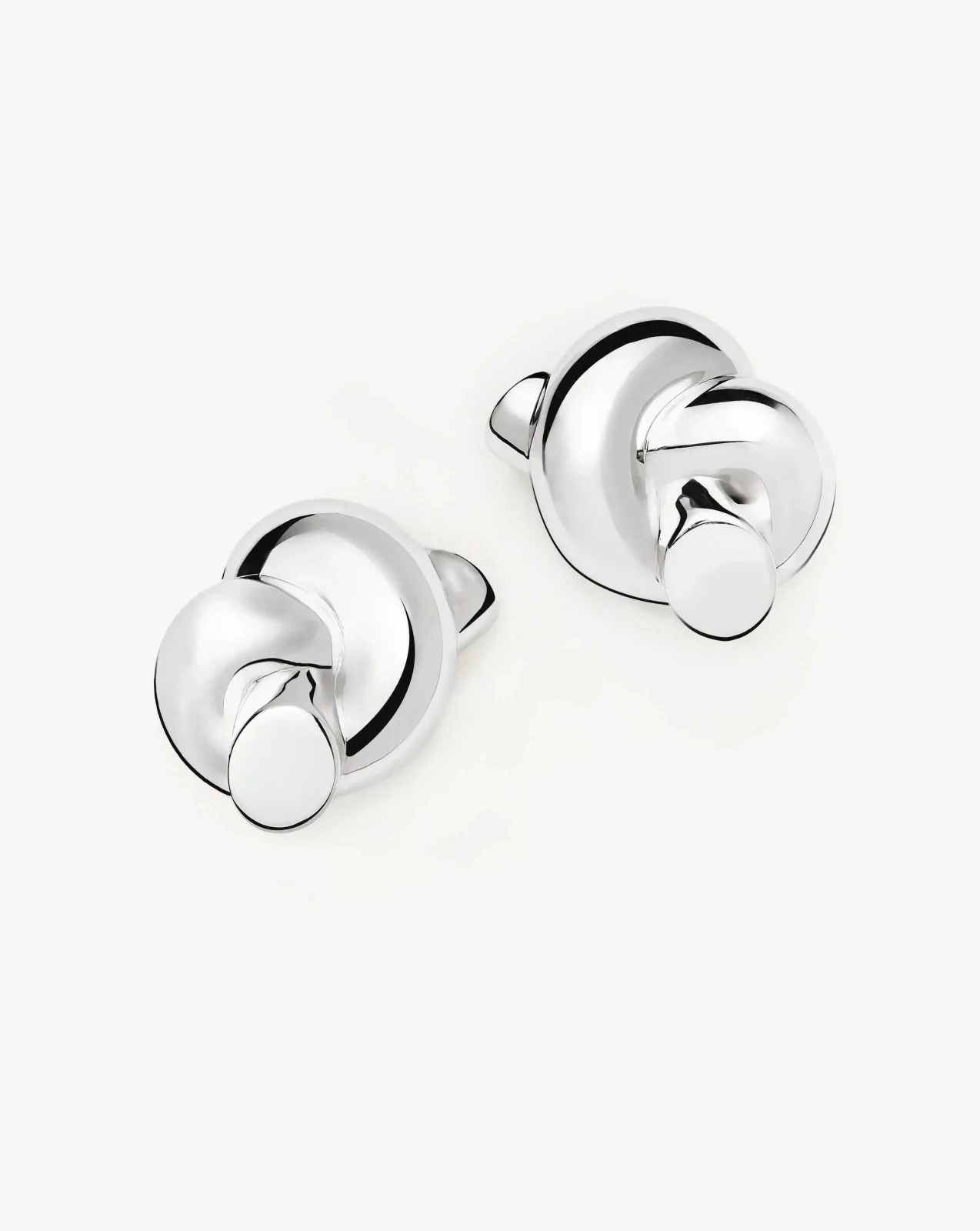 Lucy Williams Knot Oversized Stud Earrings | Silver Plated