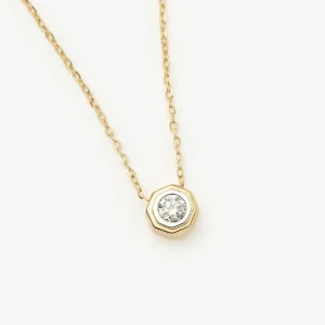 Lucy Williams Solid Gold Diamond Pendant Necklace | 14ct Solid Gold/Lab Grown Diamond