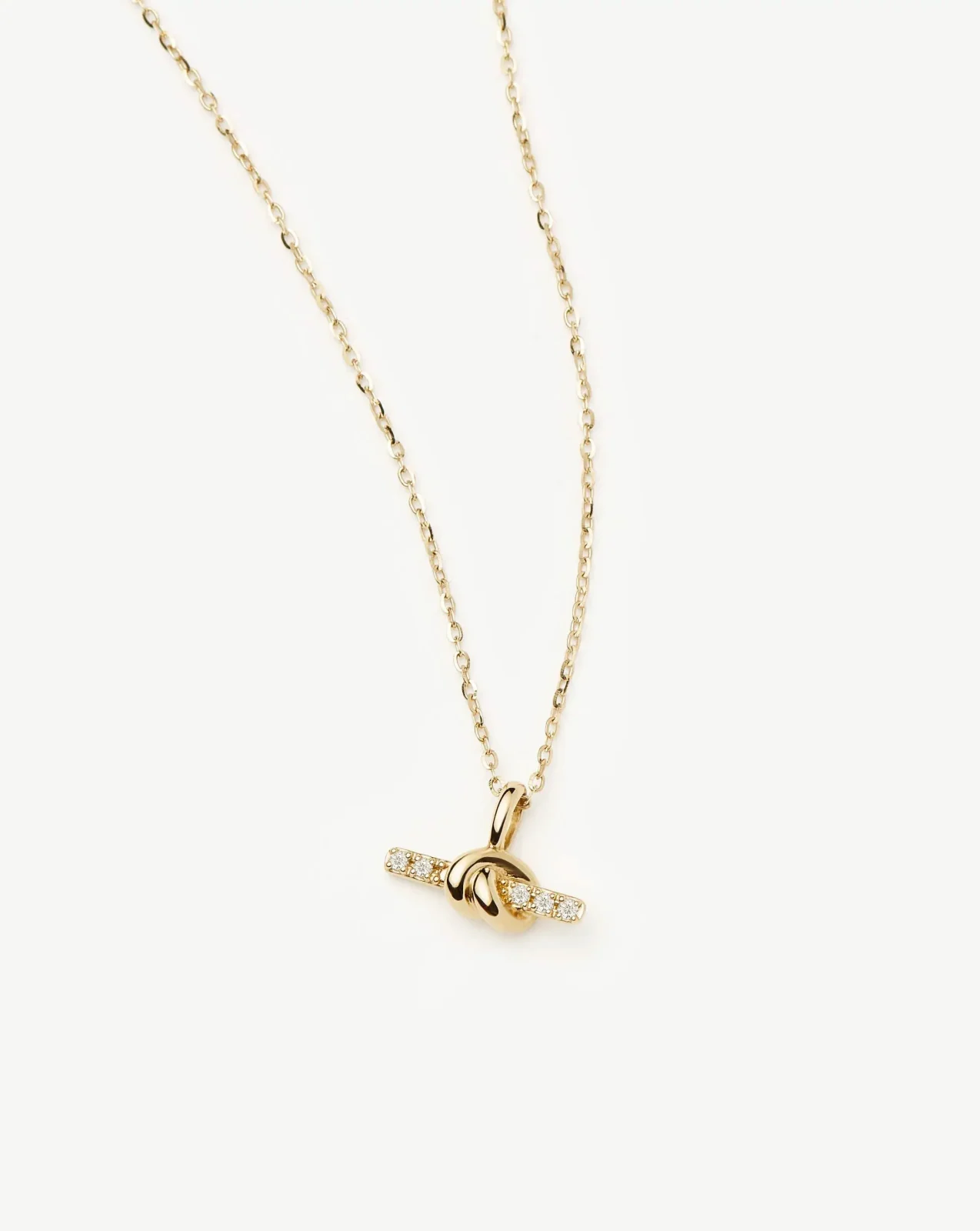 Lucy Williams Solid Gold Diamond T-Bar Pendant Necklace | 14ct Solid Gold/Lab Grown Diamond