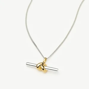 Lucy Williams T-Bar Knot Pendant Necklace | Mixed Metal