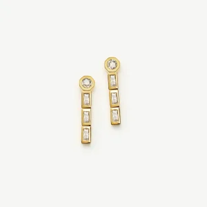 Lucy Williams Tennis Small Drop Earrings | 18ct Gold Vermeil