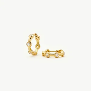 Lucy Williams Tennis Small Hoop Earrings | 18ct Gold Plated