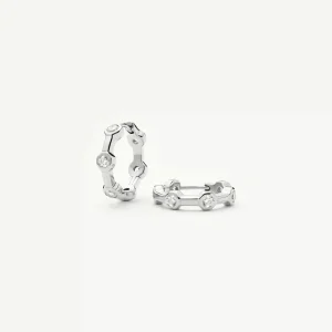 Lucy Williams Tennis Small Hoop Earrings | Silver Plated