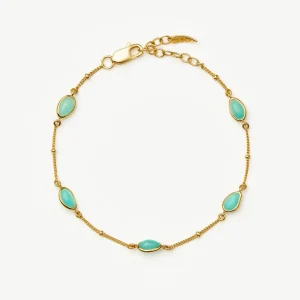 Magma Gemstone Charm Bracelet | 18ct Gold Vermeil/Amazonite
