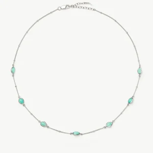 Magma Gemstone Charm Choker | Sterling Silver/Amazonite