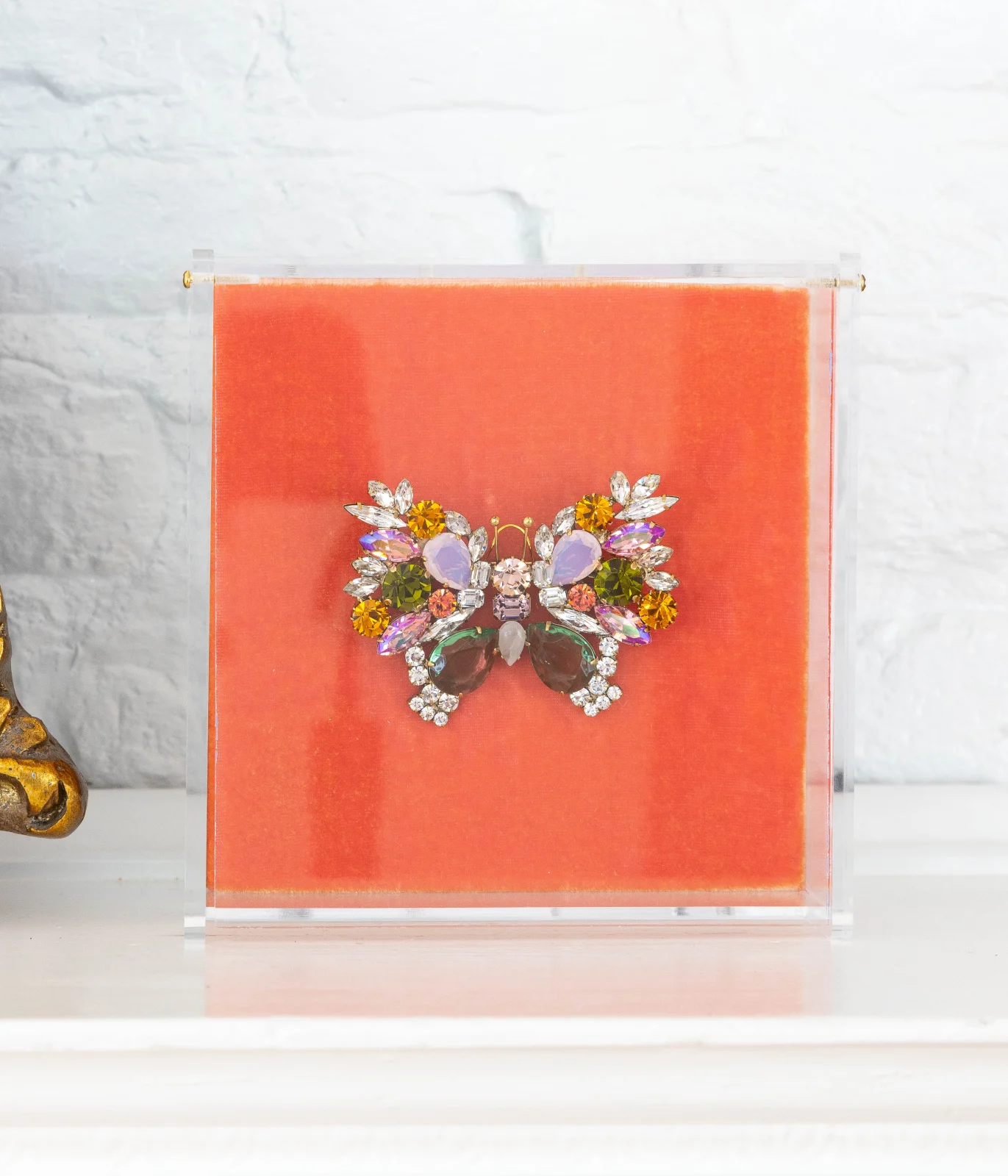 Medium Butterfly in Topaz / Rose AB / Olivine - Image 2