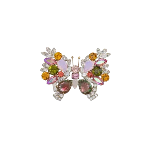 Medium Butterfly in Topaz / Rose AB / Olivine