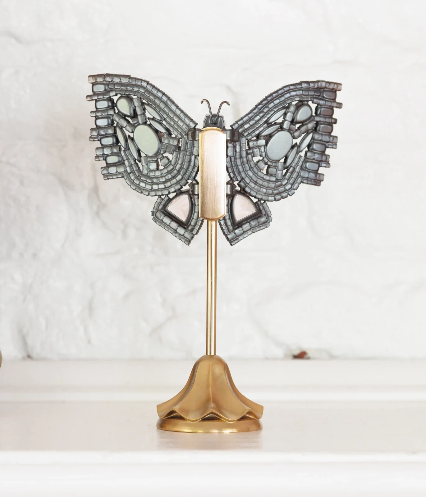 Medium Empress Butterfly in Chrysolite Opal / Black / Topaz / Rosaline - Image 2