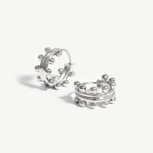 Mini Double Beaded Hoop Earrings
