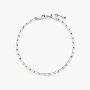 Mini Paperclip Chain Bracelet | Platinum Plated