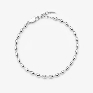 Molten Olive Chain Bracelet | Silver Plated