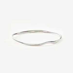 Molten Ripple Bangle | Silver Plated