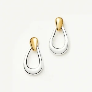 Molten Teardrop Doorknocker Earrings | Mixed Metal
