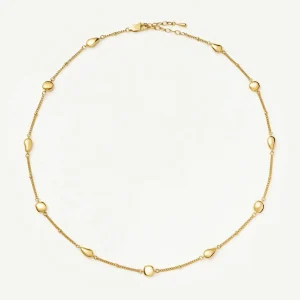Molten Teardrop Multi Charm Necklace | 18ct Gold Plated