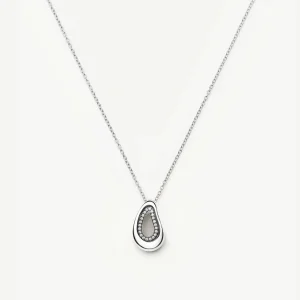 Molten Teardrop Pavé Pendant Necklace | Silver Plated/Cubic Zirconia