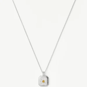 November Birthstone Pendant Necklace | Sterling Silver/Citrine