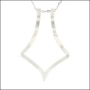 Open Square Ring Holder Pendant Sterling Silver