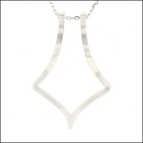 Open Square Ring Holder Pendant Sterling Silver